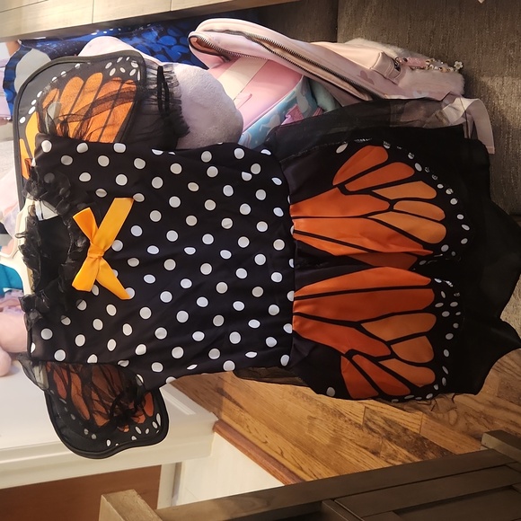 NWT Kids butterfly costume- orange and black, size small - Picture 2 of 6